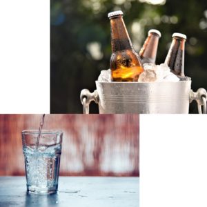 瓶ビールと炭酸水