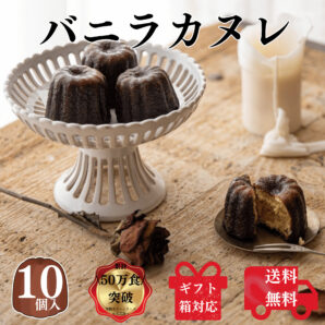 送料無料 バニラカヌレ 10個 入り 構想から20年の 日本人向け しっとり ジューシー カヌレ バニラ と カスタード の 芳醇 カヌレ　フランス 伝統菓子 canele カヌレドボルドー