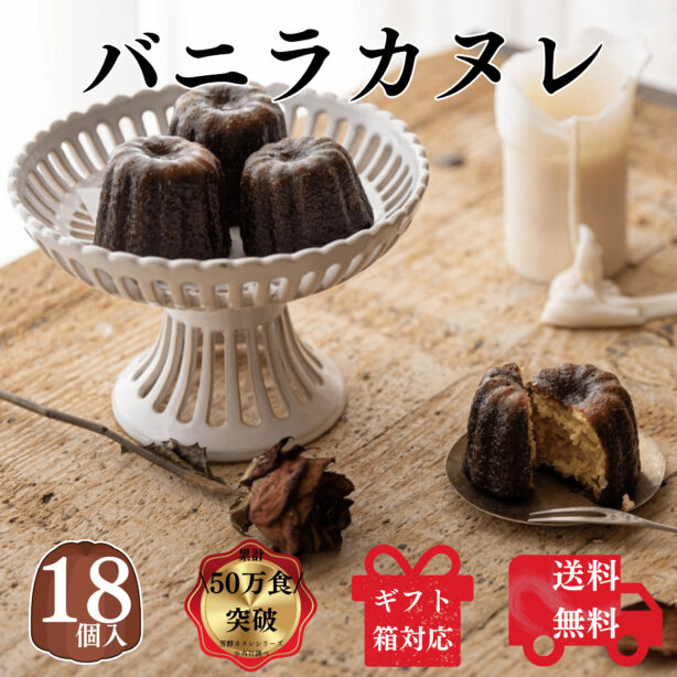 送料無料 バニラカヌレ 18個 入り 構想から20年の 日本人向け しっとり ジューシー カヌレ バニラ と カスタード の 芳醇 カヌレ フランス 伝統菓子 canele カヌレドボルドー