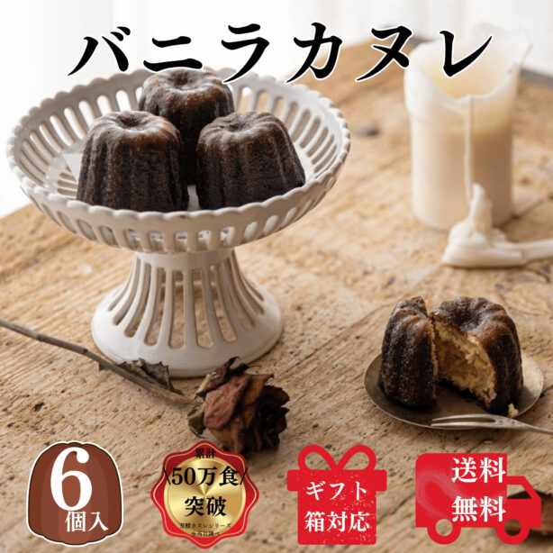 送料無料 バニラカヌレ 6個 入り 構想から20年の 日本人向け しっとり ジューシー カヌレ バニラ と カスタード の 芳醇 カヌレ フランス 伝統菓子 canele カヌレドボルドー