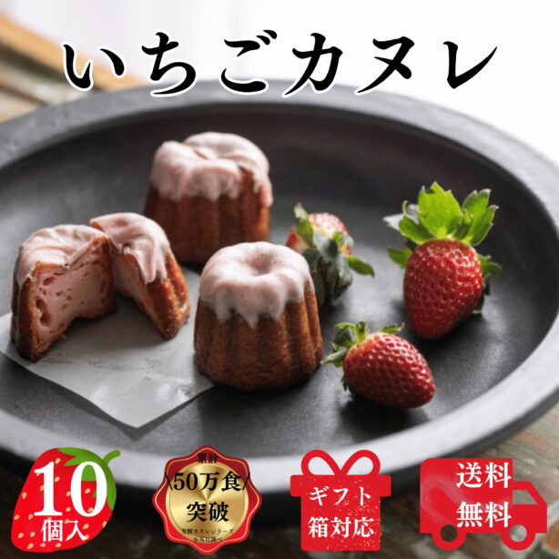 送料無料 苺カヌレ 10個入り 構想から20年の 日本人向け しっとり ジューシー カヌレ いちごとミルクの 芳醇カヌレ フランス伝統菓子