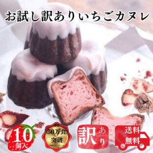 送料無料 お試し いちごカヌレ 10個 構想から20年の 日本人向け しっとり ジューシー カヌレ フードロス 対応 SDGs アウトレット 訳あり お買い得 フランス伝統菓子 自分へ ご褒美 にも