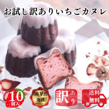 送料無料 お試し いちごカヌレ 10個 構想から20年の 日本人向け しっとり ジューシー カヌレ フードロス 対応 SDGs アウトレット 訳あり お買い得 フランス伝統菓子 自分へ ご褒美 にも